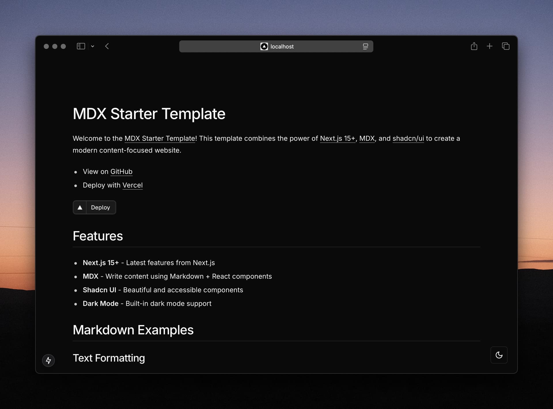 MDX Starter Screenshot